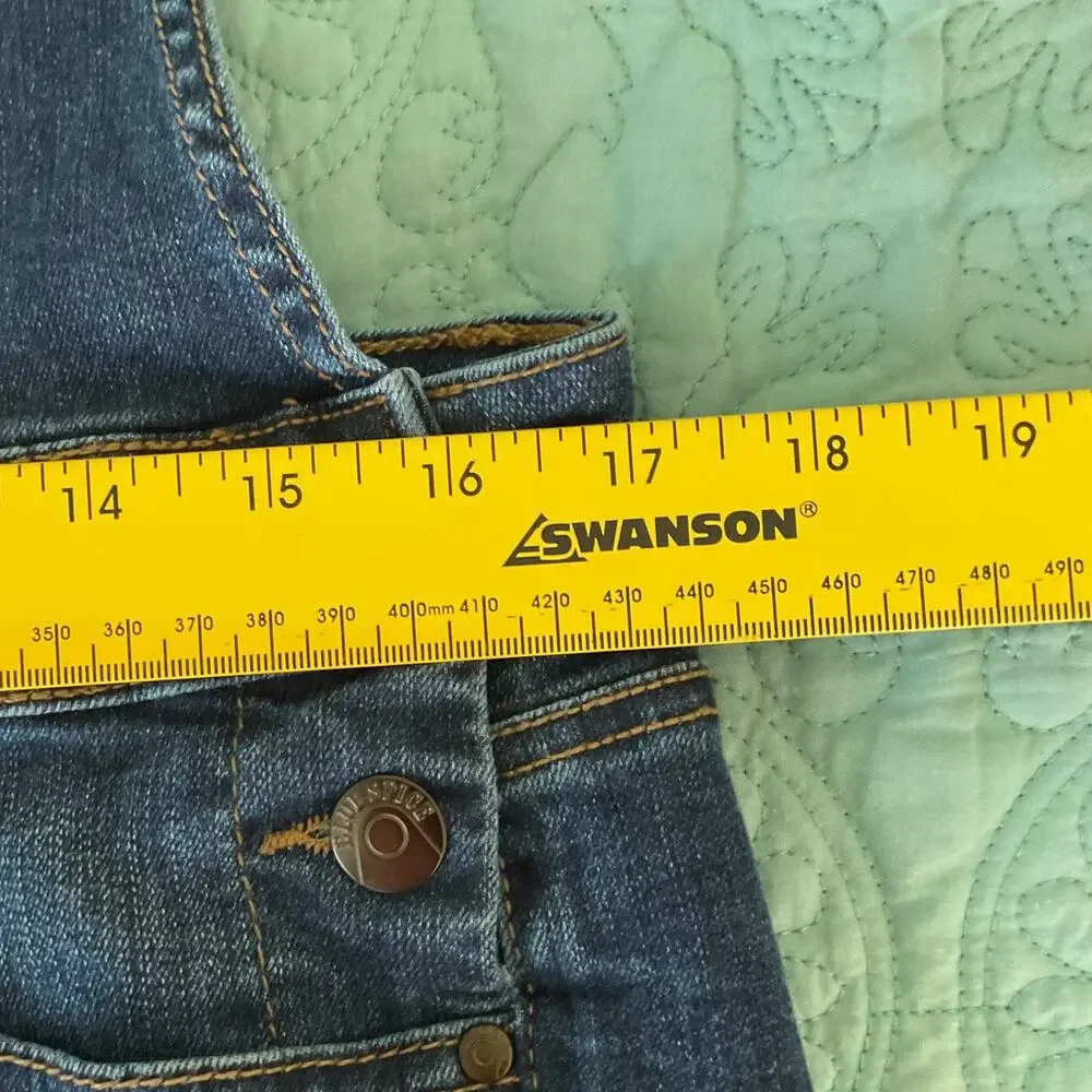 Blue Spice Dark Wash Denim Shorts Overalls Juniors 13